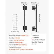 4Pcs Barn Door Handles 12.6 in Rustic Heavy Duty Carbon Steel Garden Gate Pulls