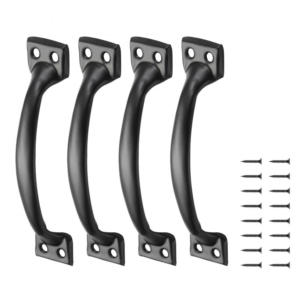 VEVOR Barn Door Handle, 4Pcs 6.5 in Rustic Fence Gate Handle, Rust-Resistant Coating, Heavy Duty Carbon Steel Outdoor Gate Handles, Easy to Install, Metal Sliding Door Pulls for Garage Shed Pantry