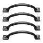 VEVOR Barn Door Handle, 4Pcs 152 mm Rustic Fence Gate Handle, Rust-Resistant Coating, Heavy Duty Carbon Steel Outdoor Gate Handles, Easy to Install, Metal Sliding Door Pulls for Garage Shed Closet