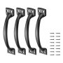 VEVOR Barn Door Handle, 4Pcs 152 mm Rustic Fence Gate Handle, Rust-Resistant Coating, Heavy Duty Carbon Steel Outdoor Gate Handles, Easy to Install, Metal Sliding Door Pulls for Garage Shed Closet
