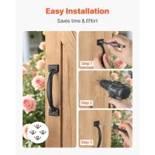 4Pcs Barn Door Handles 6.5 in Rustic Heavy Duty Carbon Steel Garden Gate Pulls