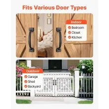 4Pcs Barn Door Handles 6.5 in Rustic Heavy Duty Carbon Steel Garden Gate Pulls