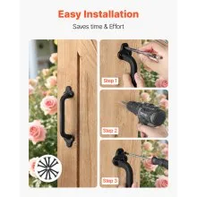 2Pcs Barn Door Handles 9 in Rustic Heavy Duty Carbon Steel Garden Gate Pulls