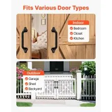 2Pcs Barn Door Handles 9 in Rustic Heavy Duty Carbon Steel Garden Gate Pulls