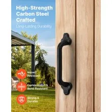 Barn Door Handle 9 in Rustic Heavy Duty Carbon Steel Garden Gate Pull Handle