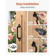 Barn Door Handle 9 in Rustic Heavy Duty Carbon Steel Garden Gate Pull Handle