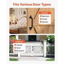 Barn Door Handle 9 in Rustic Heavy Duty Carbon Steel Garden Gate Pull Handle