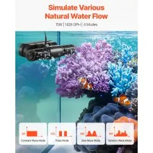 Aquarium Wave Maker Adjustable Cross Flow Pump with Controller 15W 1428 GPH