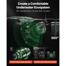 Aquarium Wave Maker Adjustable Cross Flow Pump with Controller 25W 1428 GPH