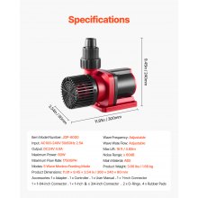 Aquarium 24V DC Water Pump with Controller 60W 1750GPH Wave Maker Return Pump