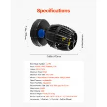 Aquarium Wave Maker with Controller 10W DC 24V Powerhead with Magnetic Base