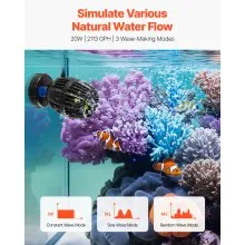 Aquarium Wave Maker with Controller 20W DC 24V Powerhead with Magnetic Base
