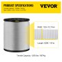 VEVOR 1250Lbs Polyester Pull Tape, 528' x 1/2" Flat Tape for Wire & Cable Conduit Work Variable Functions, Flat Rope for Pulling/Loading/Packing in Any Weather CONDITON