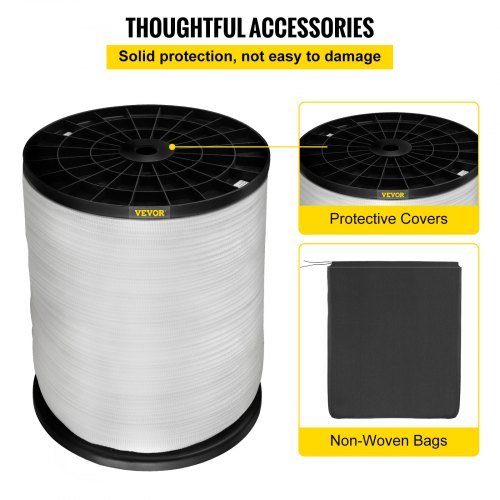 VEVOR 6000Lbs Polyester Pull Tape, 528' x 1" Flat Tape for Wire & Cable Conduit Work Variable Functions, Flat Rope for Pulling/Loading/Packing in Any Weather CONDITON