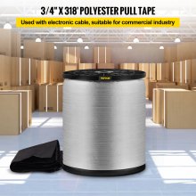 VEVOR 6000Lbs Polyester Pull Tape, 528\' x 1\" Flat Tape for Wire & Cable Conduit Work Variable Functions, Flat Rope for Pulling/Loading/Packing in Any Weather CONDITON