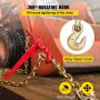 VEVOR Chain Load Binder, 5/16"-3/8" Tie Down Kit w/ 8800LBS Working Load Capacity & Two Grab Hooks, Includes (2) Ratchet Binders - (2) 21' Grade 80 Chains, Transport Load Package for Hauling, Towing
