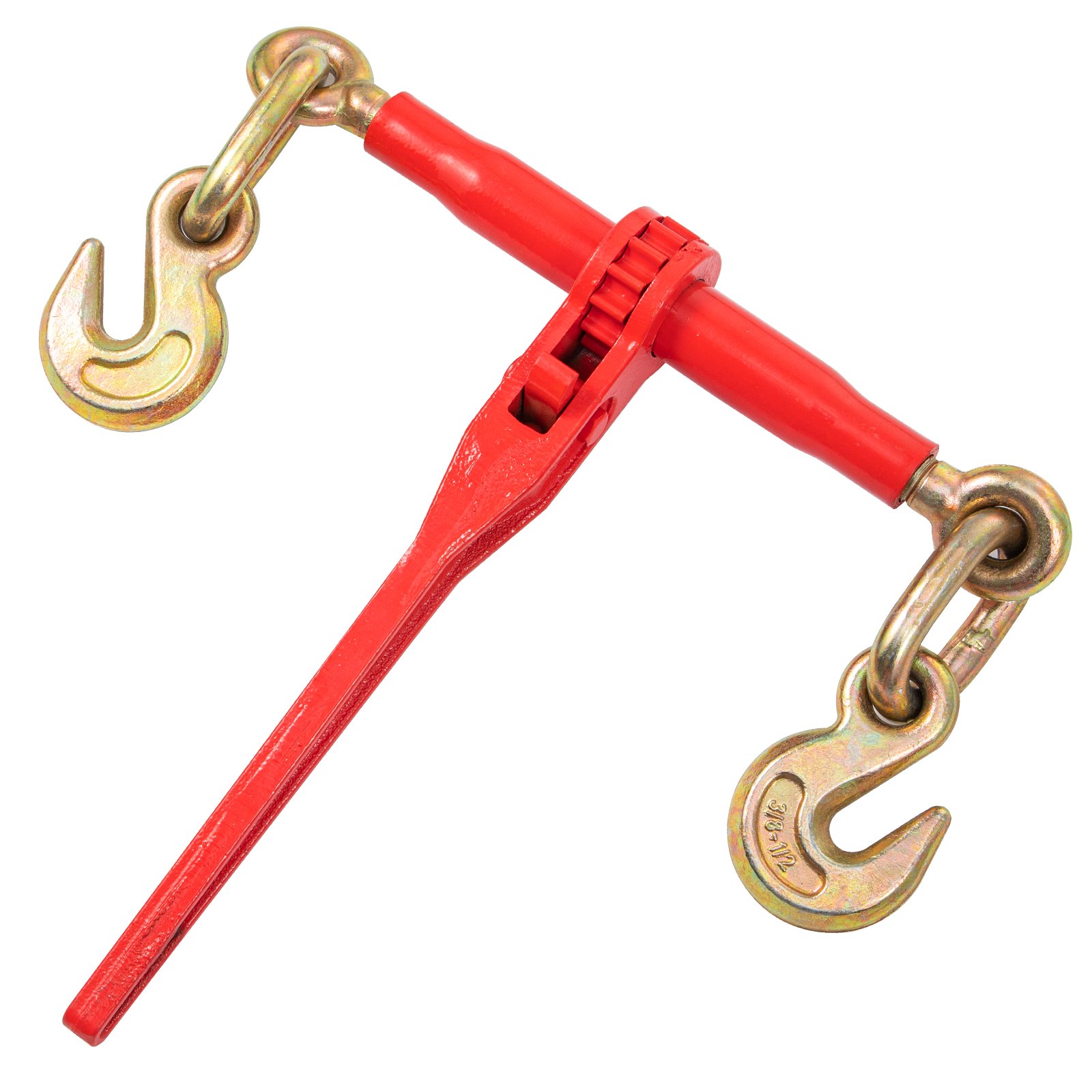 VEVOR Chain Load Binder, 5/16"-3/8" Tie Down Kit w/ 8800LBS Working Load Capacity & Two Grab Hooks, Includes (2) Ratchet Binders - (2) 21' Grade 80 Chains, Transport Load Package for Hauling, Towing