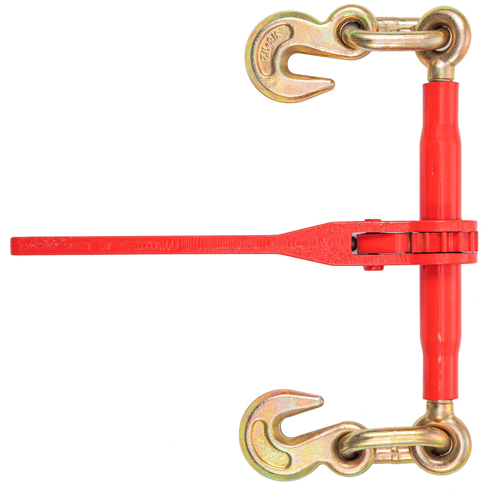 VEVOR Chain Load Binder, 5/16"-3/8" Tie Down Kit w/ 8800LBS Working Load Capacity & Two Grab Hooks, Includes (2) Ratchet Binders - (2) 21' Grade 80 Chains, Transport Load Package for Hauling, Towing