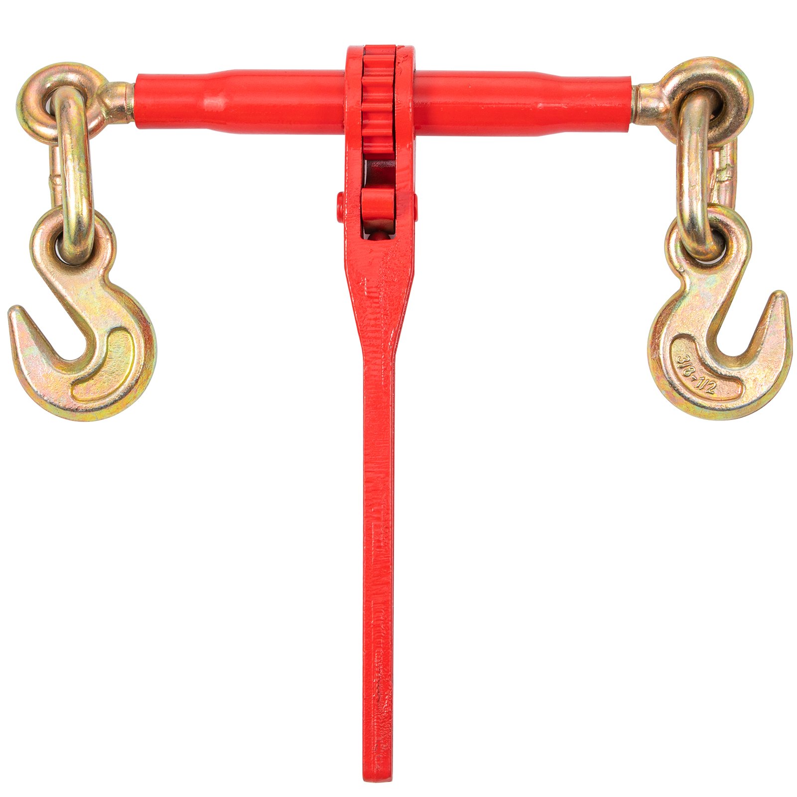 VEVOR Chain Load Binder, 5/16"-3/8" Tie Down Kit w/ 8800LBS Working Load Capacity & Two Grab Hooks, Includes (2) Ratchet Binders - (2) 21' Grade 80 Chains, Transport Load Package for Hauling, Towing