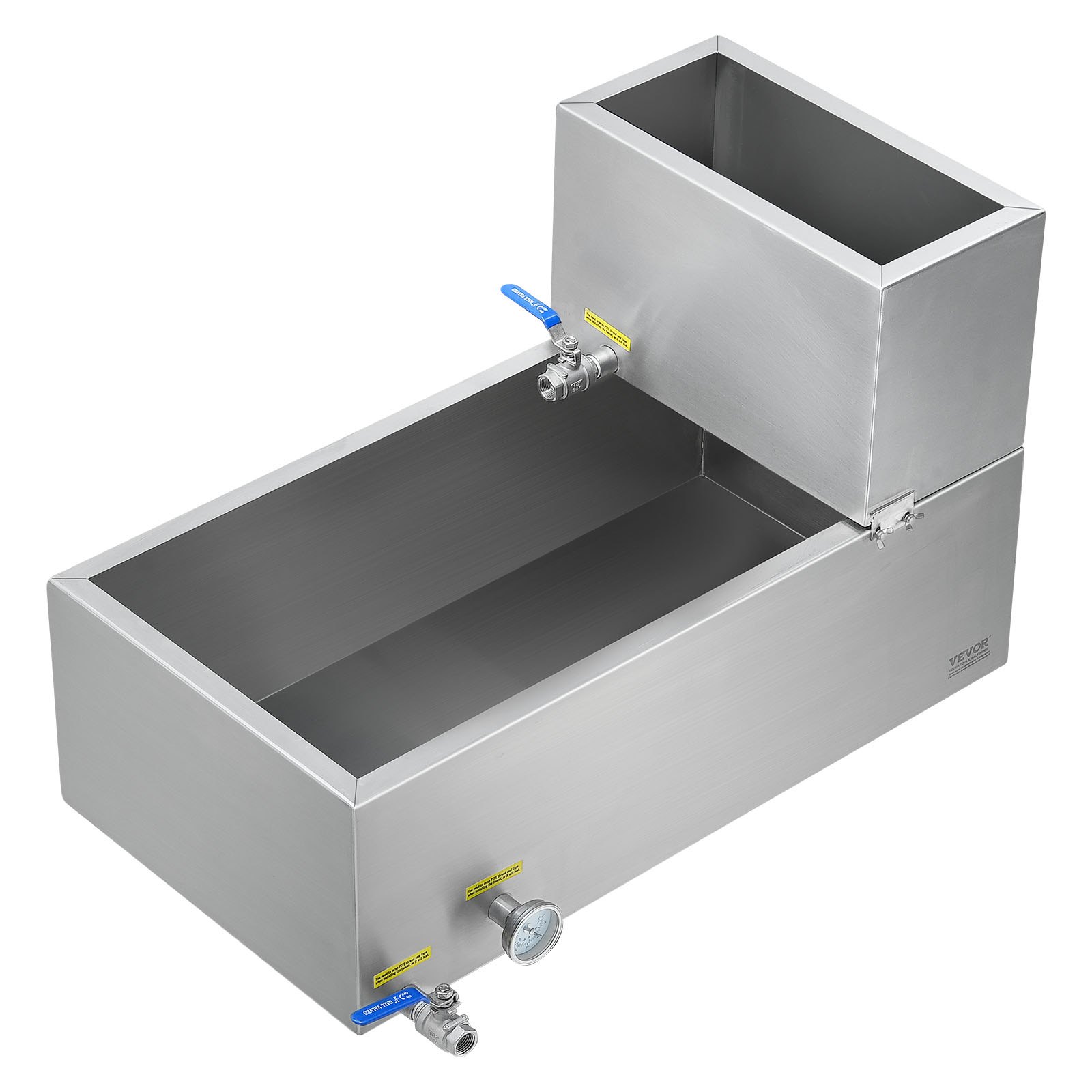 VEVOR Maple Syrup Evaporator Pan, 19.6 Gallon, 285 Cups of 8.8oz Maple Syrup, Flat Evaporator Pan with Thermometer, 2 Valves and 3 Heating Methods, 304 Stainless Steel Maple Syrup Pan for Home, Outdoor