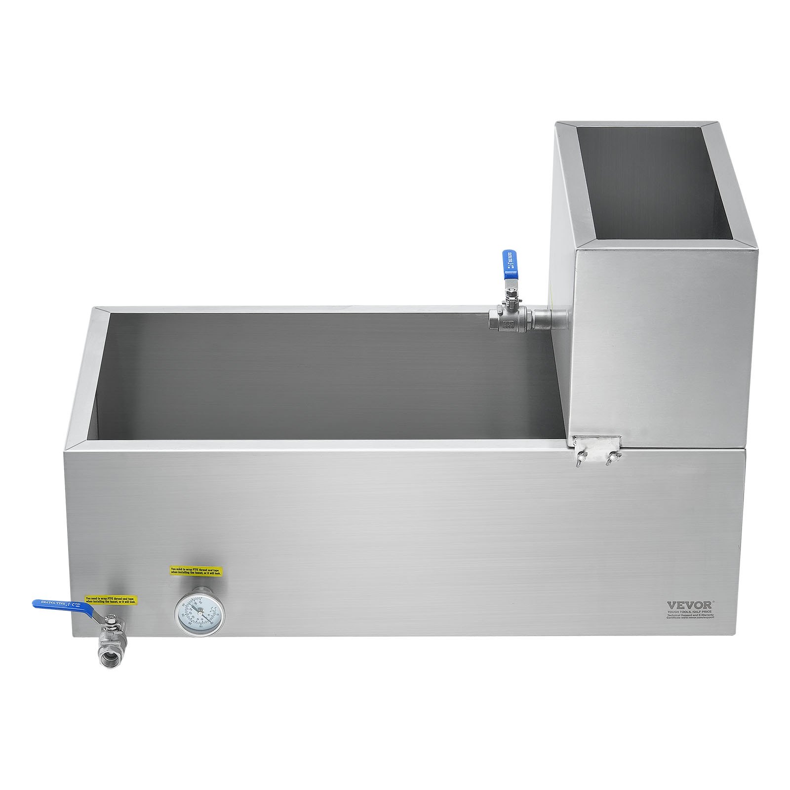 VEVOR Maple Syrup Evaporator Pan, 19.6 Gallon, 285 Cups of 8.8oz Maple Syrup, Flat Evaporator Pan with Thermometer, 2 Valves and 3 Heating Methods, 304 Stainless Steel Maple Syrup Pan for Home, Outdoor