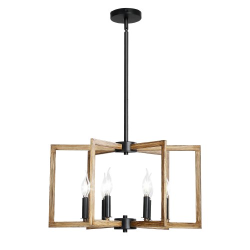 6-Light Chandelier Metal Modern Chandelier Adjustable Height for Ceilings