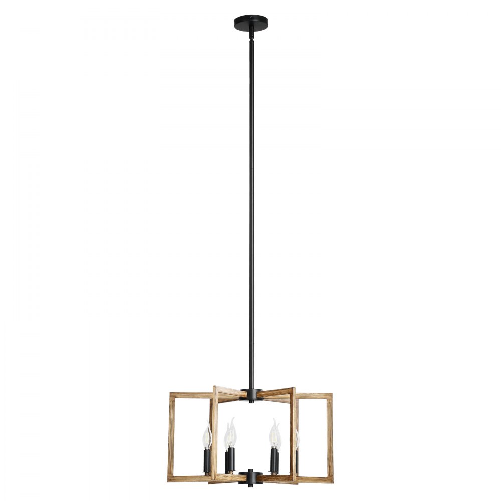 VEVOR 6-Light Chandelier, Metal Farmhouse Chandelier, Adjustable Height, Dining Room Hanging Light Fixture for Ceilings, Modern Chandelier for Bedroom, Foyer, Hall, Kitchen, Living Room and Entryway