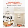 6-Light Chandelier Metal Modern Chandelier Adjustable Height for Ceilings