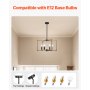 6-Light Chandelier Metal Modern Chandelier Adjustable Height for Ceilings