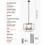 VEVOR 6-Light Chandelier, Metal Farmhouse Chandelier, Adjustable Height, Dining Room Hanging Light Fixture for Ceilings, Modern Chandelier for Bedroom, Foyer, Hall, Kitchen, Living Room and Entryway