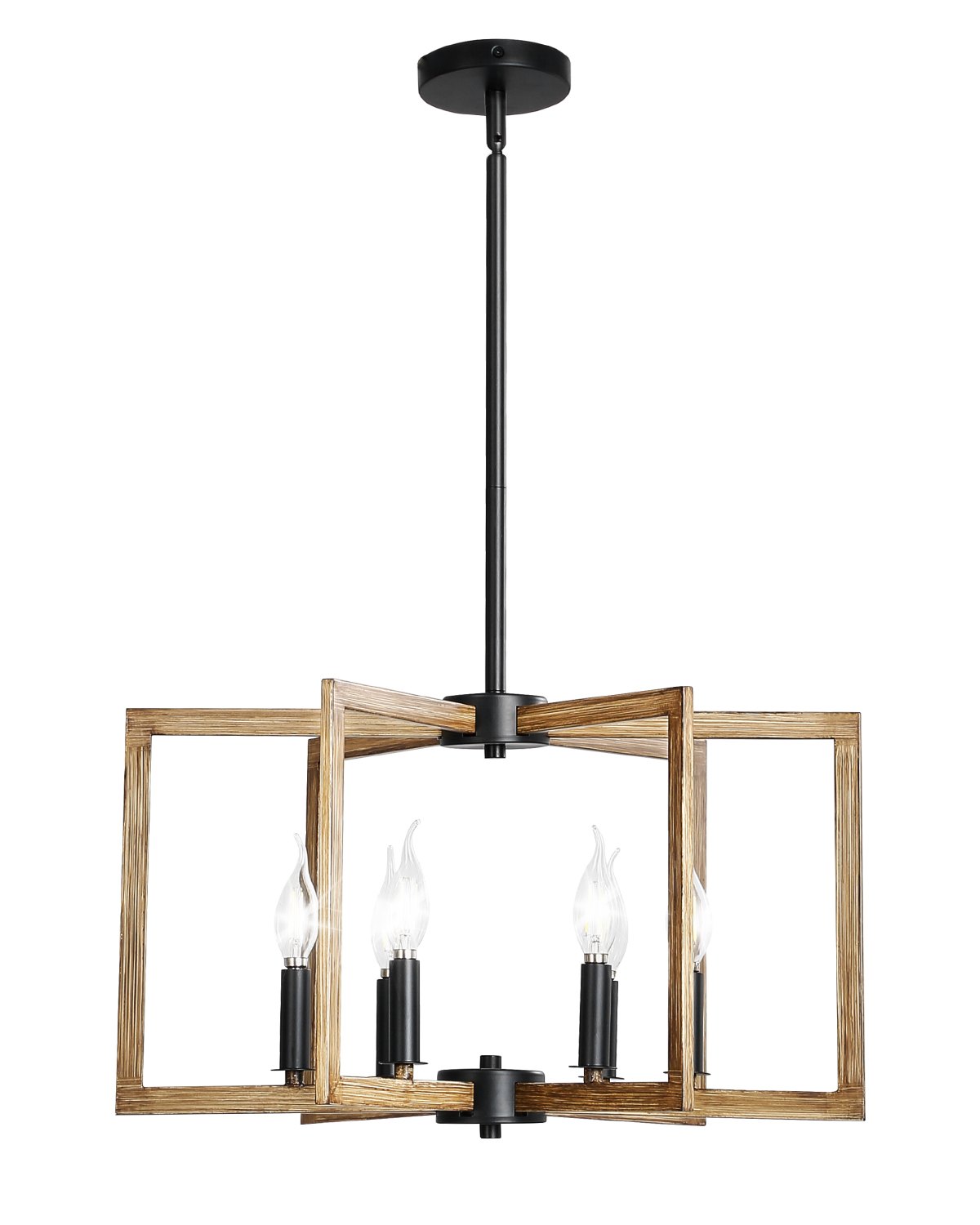 VEVOR 6-Light Chandelier, Metal Farmhouse Chandelier, Adjustable Height, Dining Room Hanging Light Fixture for Ceilings, Modern Chandelier for Bedroom, Foyer, Hall, Kitchen, Living Room and Entryway