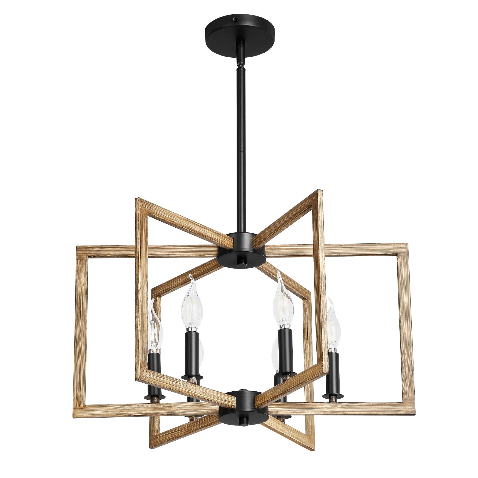 VEVOR 6-Light Chandelier, Metal Farmhouse Chandelier, Adjustable Height, Dining Room Hanging Light Fixture for Ceilings, Modern Chandelier for Bedroom, Foyer, Hall, Kitchen, Living Room and Entryway
