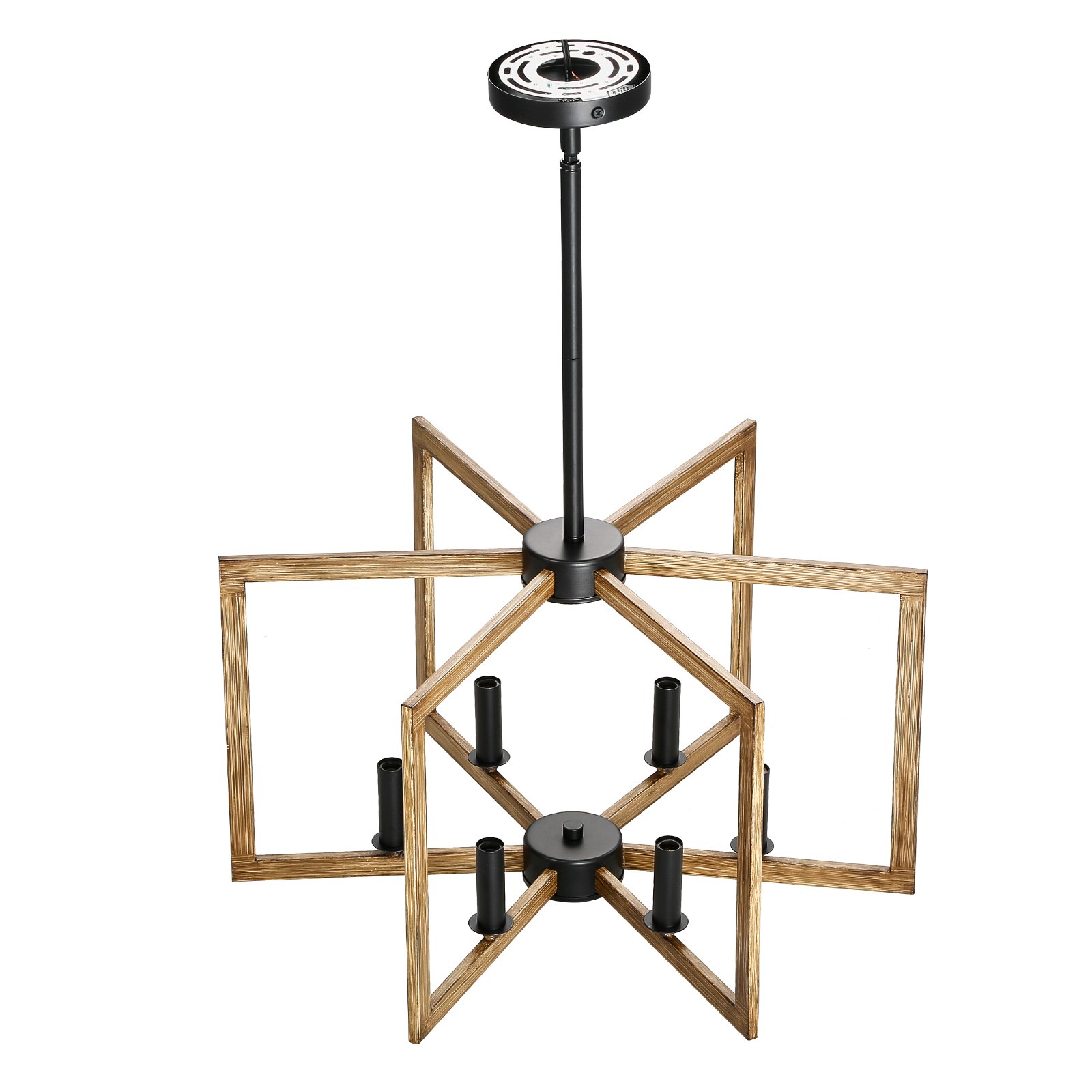 VEVOR 6-Light Chandelier, Metal Farmhouse Chandelier, Adjustable Height, Dining Room Hanging Light Fixture for Ceilings, Modern Chandelier for Bedroom, Foyer, Hall, Kitchen, Living Room and Entryway