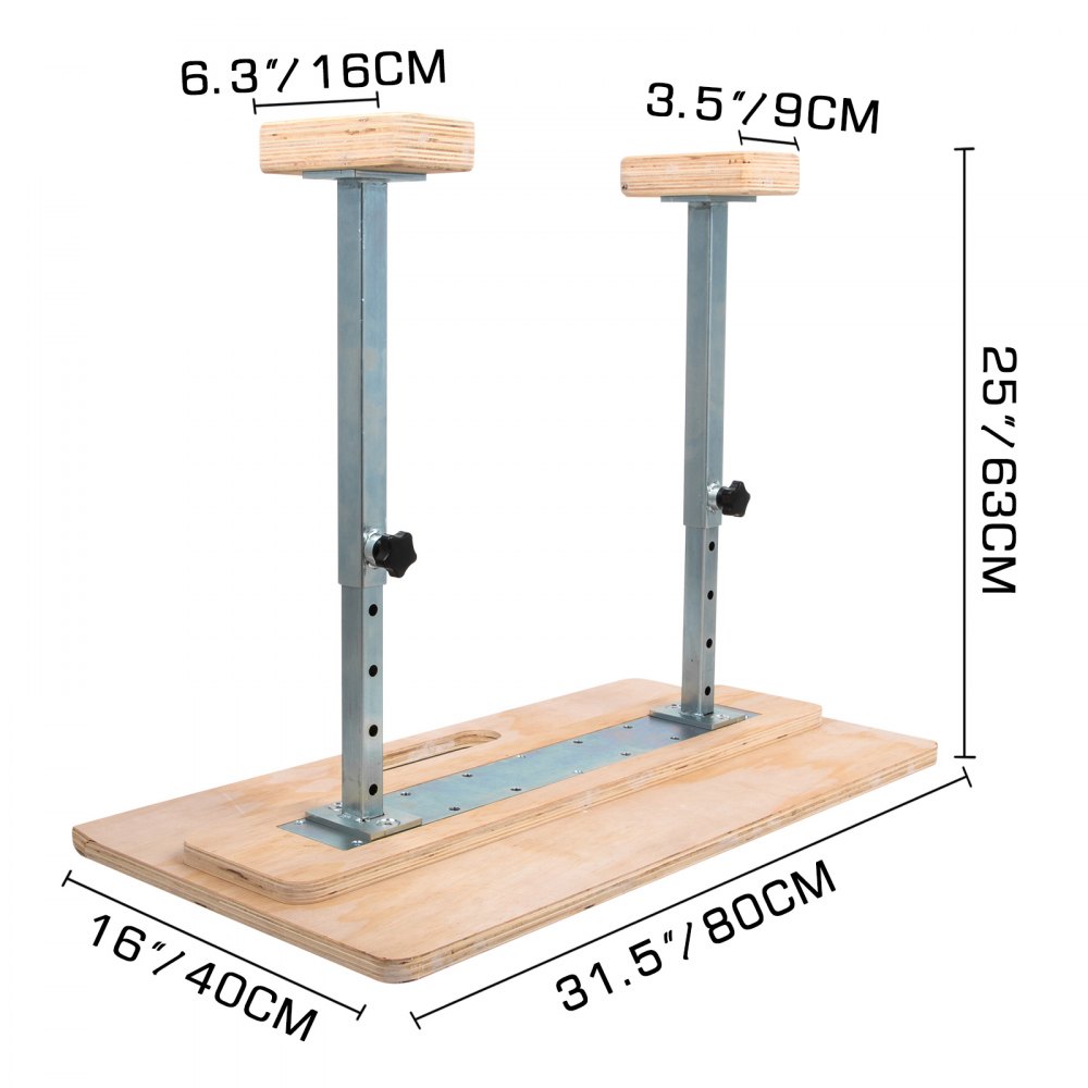 VEVOR Bastones de soporte de mano ajustables, 25 '' Altura Gimnasia Yoga Inversión Entrenamiento Pies arriba Bloques, Bastones de soporte de mano fijos Madera para yoga Gimnasia Pies arriba Entrenamiento