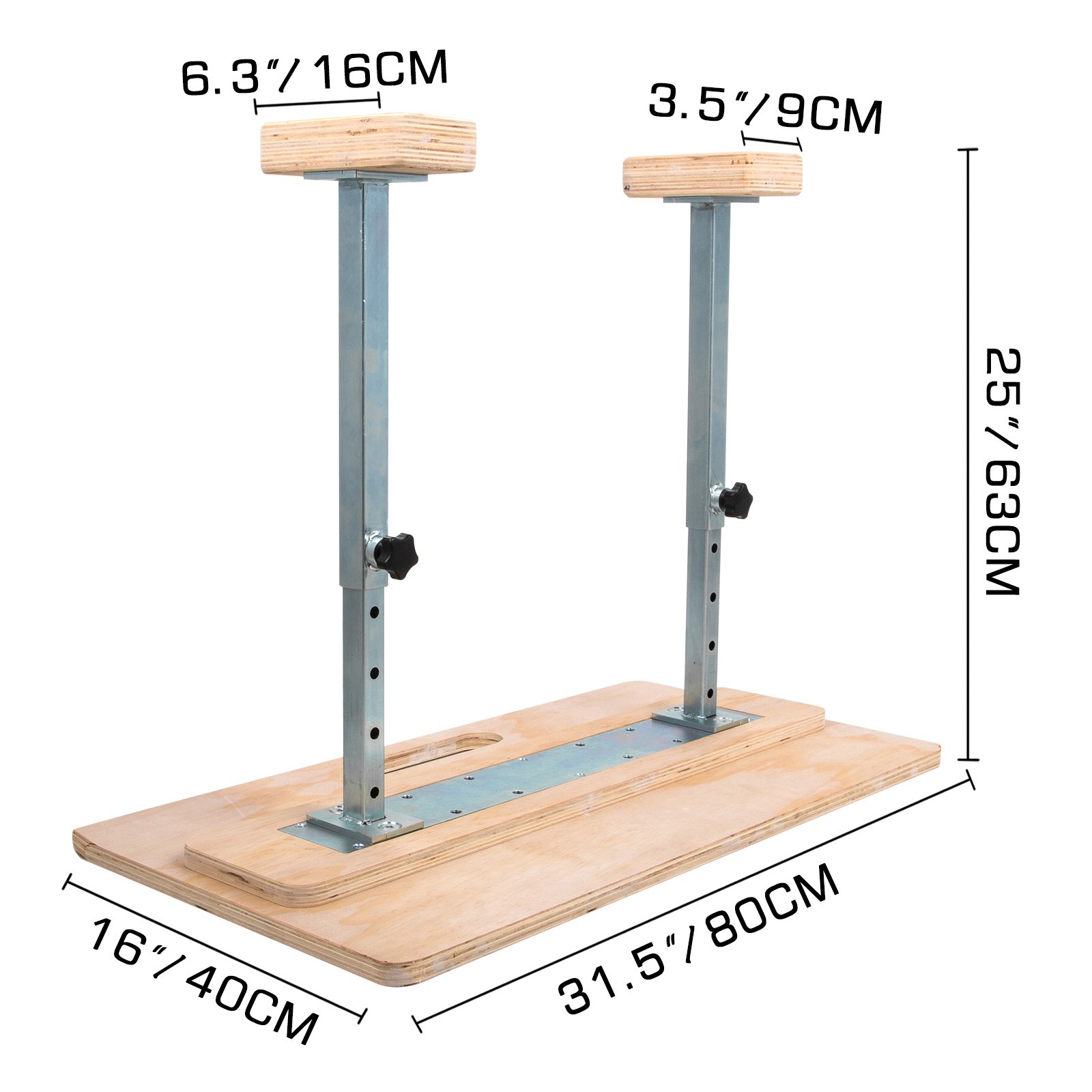 VEVOR Bastones de soporte de mano ajustables, 25 '' Altura Gimnasia Yoga Inversión Entrenamiento Pies arriba Bloques, Bastones de soporte de mano fijos Madera para yoga Gimnasia Pies arriba Entrenamiento
