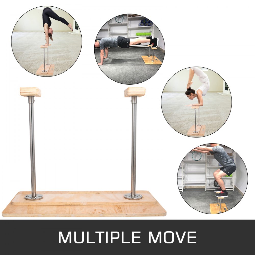 VEVOR 18'' Height Fixed Handstand Canes，400 Lbs Gymnastics Inversion Yoga Balance Trainer，Wood Hand Stand Cane 24''X16'' Base for Yoga Gymnastic Feet Up Training