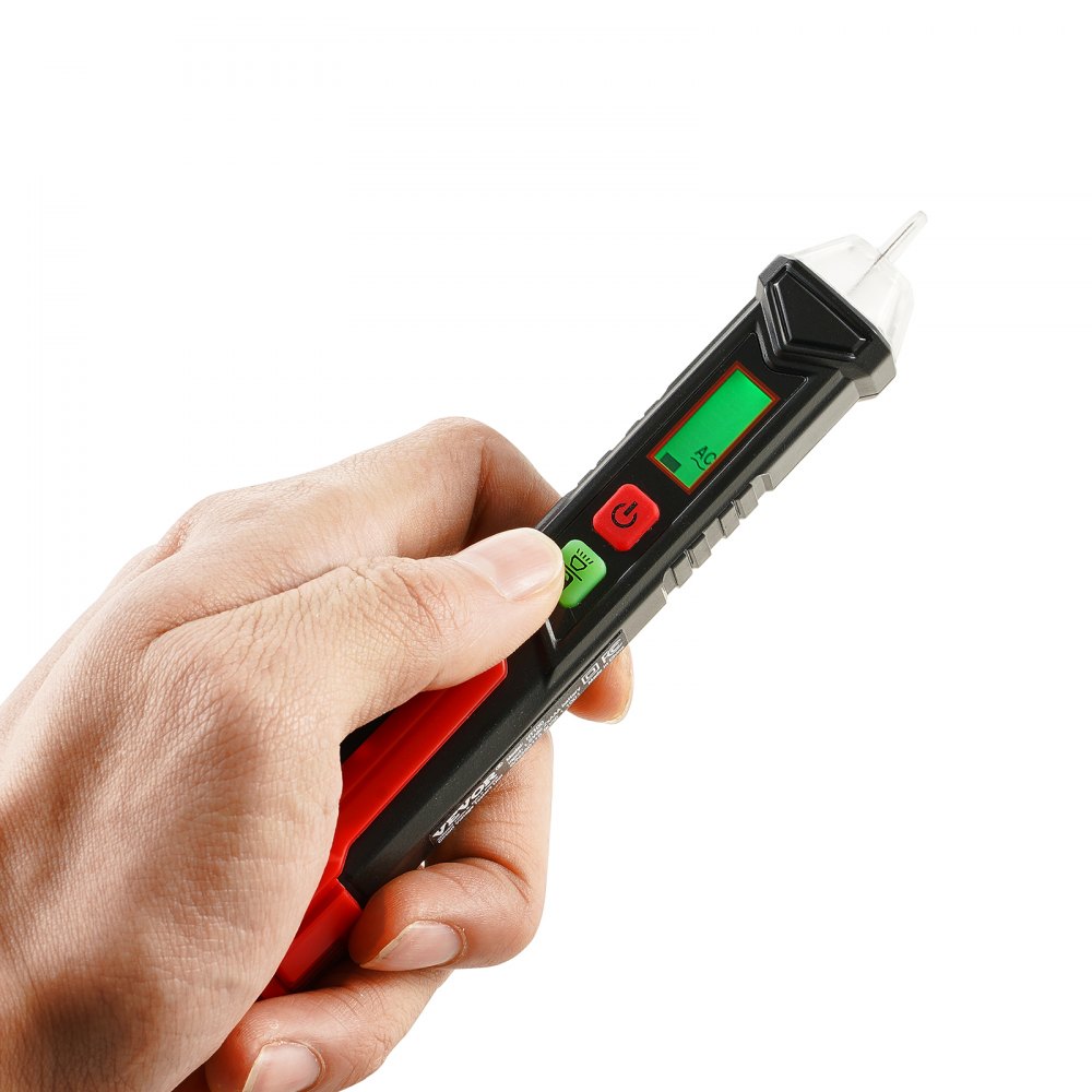 VEVOR Voltage Tester, Non-Contact Voltage Detector with Adjustable Sensitivity, Dual Range AC 12V-1000V/48V-1000V Live & Null Wire Tester Pen with Visual and Audible Alarms, CAT III 1000V Rating