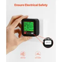 Probador de tomacorrientes VEVOR, comprobador de disparo eléctrico GFCI, detector de receptáculos con pantalla LCD