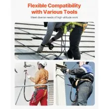 VEVOR 5 Pack Tool Lanyard Fall Protection Tools Leash with Screw Lock Carabiner