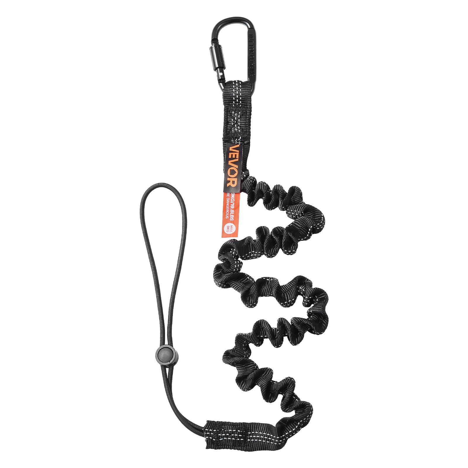 VEVOR 5 Pack Tool Lanyard, Safety Fall Protection Tools Leash with Aluminum Screw Lock Carabiner, 36.61" to 70.87" Retractable Tool Tether for Construction Roofing, Maximum Weight Limit 19.8LBS / 9KG