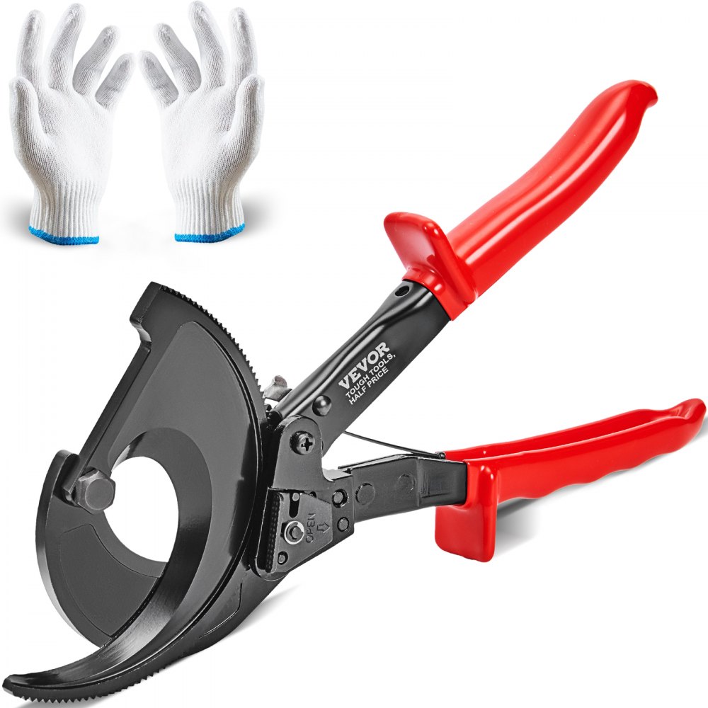 VEVOR Ratcheting Cable Cutter 11 Ratchet Wire and Cable Cutter Cut up to 400 mm² with Comfortable Grip Handles Easy to Use Quick-Release Lever
