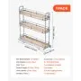 VEVOR Pull Out Spice Rack Organizer for Cabinet, 3 Tier Slide Out Spice Rack Organizer, Height Adjustable Heavy Duty Metal Seasoning Kitchen Basket for Cabinets, 5.75"W x 20.98"D x 21.34"H, Silver