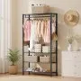 VEVOR Clothing Garment Rack, Heavy Duty Clothing Garment Rack, 4 Adjustable Tiers Clothing Racks with Carbon Steel, 227 kg Load Capacity Closet Wardrobe for Bedroom, Clothing Store, Hallway