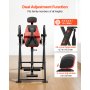 VEVOR Inversion Table, 136 kg Capacity Heavy Duty Inverted Table, Back Inverter Stretcher with Dual-Roller Locking, Decompression Tables for Shoulders, Neck, Back, Multi-Angle Adjustable Tether Strap