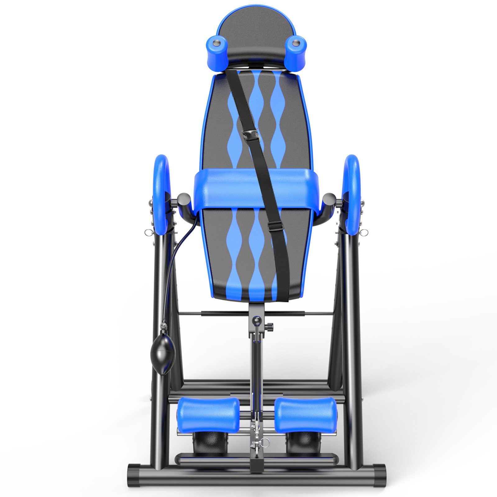 VEVOR Blue Premium Gravity Inversion Table Waist Inflatable Adjustment with Protective Belt Back Therapy Fitness Adjustable Height Inversion Table Foldable