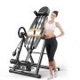 VEVOR Grey Premium Gravity Inversion Table Waist Inflatable Adjustment with Protective Belt Back Therapy Fitness Adjustable Height Inversion Table Foldable