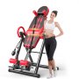 VEVOR Red Premium Gravity Inversion Table Waist Inflatable Adjustment with Protective Belt Back Therapy Fitness Adjustable Height Inversion Table Foldable