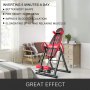 VEVOR Red Premium Gravity Inversion Table Waist Inflatable Adjustment with Protective Belt Back Therapy Fitness Adjustable Height Inversion Table Foldable