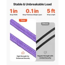 VEVOR Lifting Sling Straps, Four Leg Polyester Bridle Sling with Hooks, 6600LB Capacity, 5Ft Heavy Duty Rigging Strap, Thickened & Wear-Resistant Webbing Slings for Engines Cranes Hoists Truck