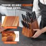 VEVOR 25 Slots Bloco de armazenamento de faca Porta-facas de madeira de acácia sem facas